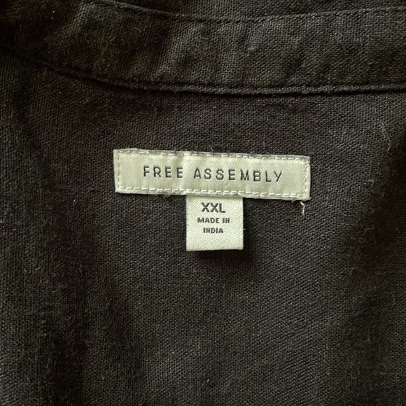 Free Assembly Sz XXL Black Button up; Tie and Elastic Waist Long Sleeve Romper - Picture 8 of 16